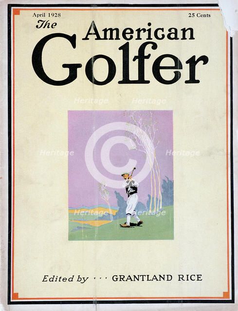 Cover of The American Golfer, April 1928. Artist: Unknown