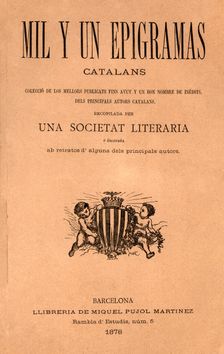 Cover of the book Mil y un epigramas Compilation of the main Catalan authors. Published in Bar…