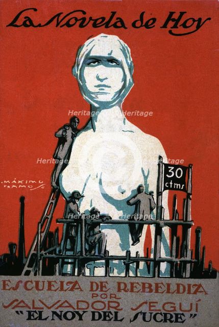 Cover of the book 'School of rebellion (story of a unionist)' printed in Madrid in 1923 and writt…