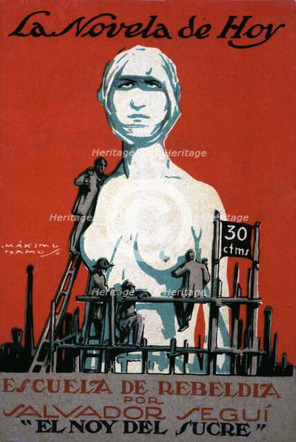 Cover of the book 'School of rebellion (story of a unionist)' printed in Madrid in 1923 and writt…