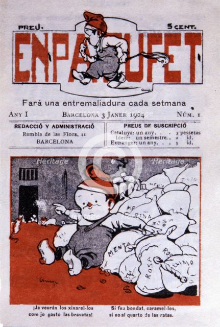 Cover of the comic 'En Patufet', weekly magazine, Barcelona, January, 1904. Núm.13.