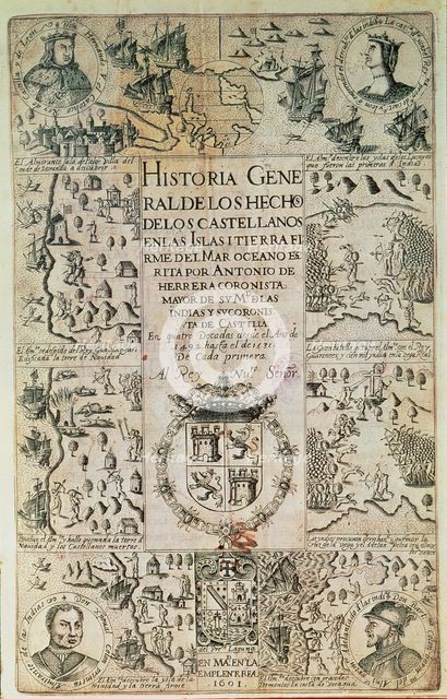 Cover of 'The Decades; Decade II', 1739 edition by Antonio Herrera.
