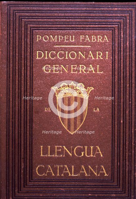 Cover of the 'Diccionari General de la Llengua Catalana', published in Barcelona by the Library C…