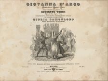 Cover of the first edition of the vocal score of opera Giovanna d'Arco by Giuseppe Verdi, c. 1846