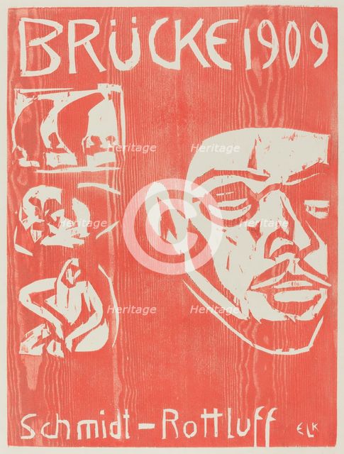 Cover of the Fourth Yearbook of the Artist Group the Brucke, 1909. Creator: Ernst Kirchner.
