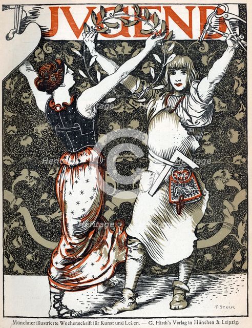 Cover of the German weekly art magazine "Jugend", 1898. Creator: Franz von Stuck.