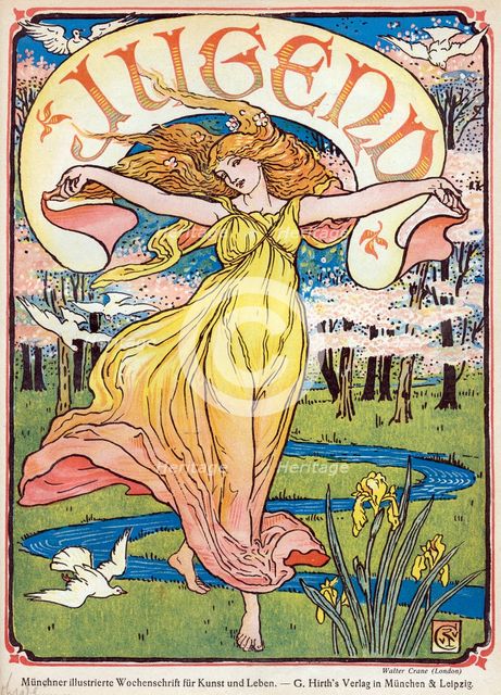 Cover of the German weekly art magazine "Jugend", 1898. Creator: Walter Crane.