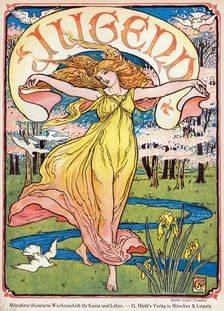 Cover of the German weekly art magazine "Jugend", 1898. Creator: Walter Crane