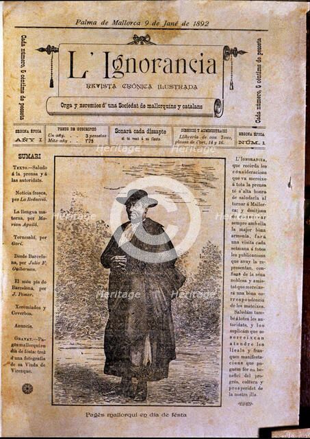 Cover of the humorous magazine 'La Ignorancia', which appeared in Palma between 1879 - 1883, No. …