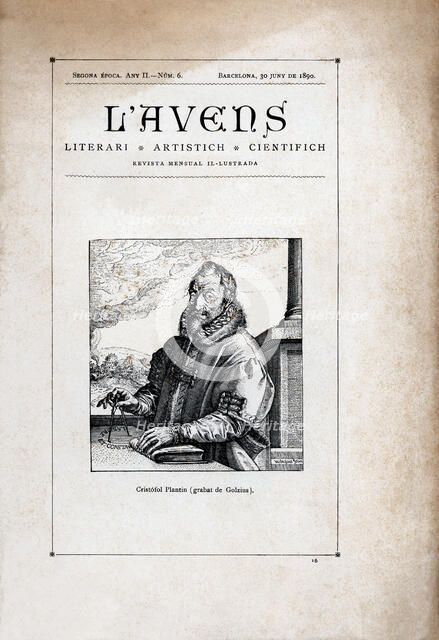 Cover of the illustrated monthly magazine 'L'Avens', number 6, June 30, 1890, published in Barcel…