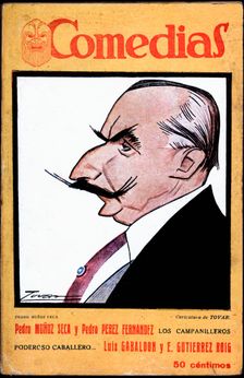 Cover of the publication Comedias Caricature of Pedro Muñoz Seca (1879-1936). Siglo XX publish…