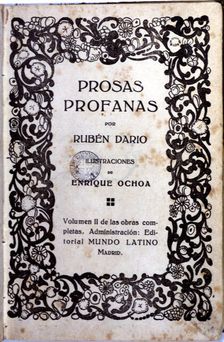Cover of the play Prosas Profanas