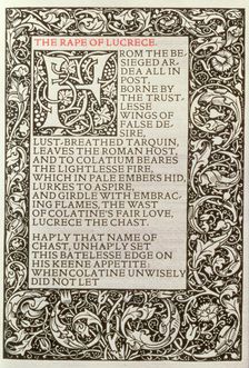 Cover of the poems of Shakespeare The Rape of Lucretia published in 1593