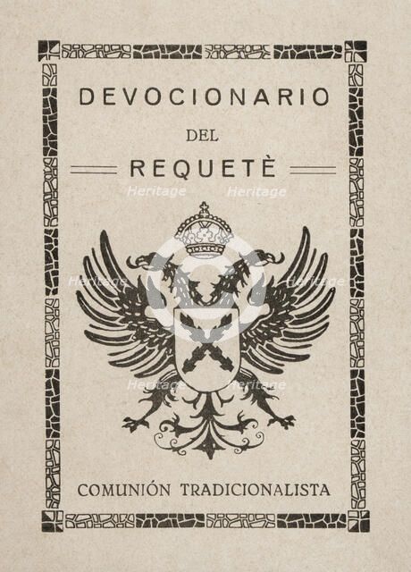 Cover of the 'Prayer of the Requeté' approved by the Ecclesiastical Authority in Burgos, on Augus…