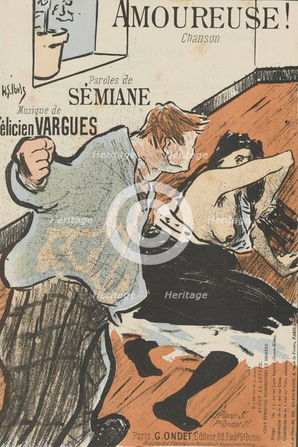 Cover of the score of Amoureuse! by Félicien Vargues, 1893.