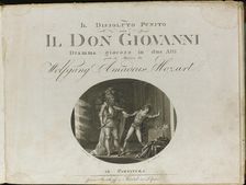 Cover of the score of the opera Don Giovanni by Wolfgang Amadeus Mozart, 1801. Creator: Anonymous