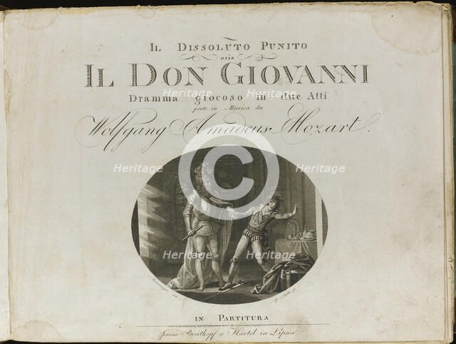 Cover of the score of the opera Don Giovanni by Wolfgang Amadeus Mozart, 1801. Creator: Anonymous.