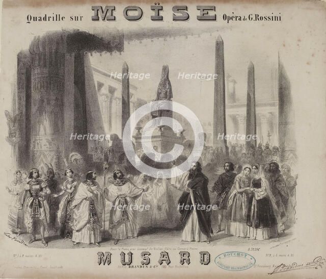 Cover of the score of the opera Moïse et Pharaon by Gioacchino Rossini . Creator: Coindre, Victor (1816-1896).