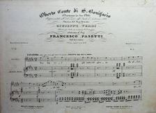 Cover of the score of the opera Oberto conte di San Bonifacio by Giuseppe Verdi, 1850
