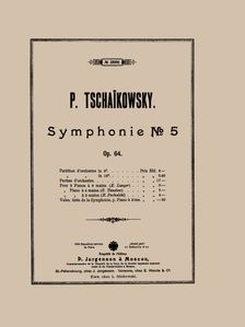 Cover of the score of the Symphony No. 5 in E minor, Op. 64 by Pyotr Tchaikovsky, 1888
