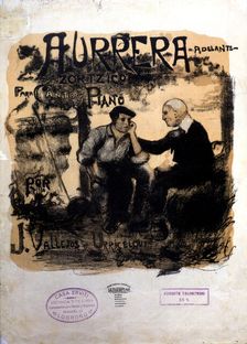 Cover of the score Aurrera Zortziko of 1920 by J. Vallejos y Urricelqui