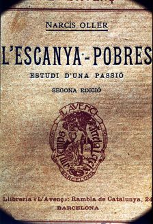 Cover of the second printed edition in Barcelona in 1909 of the work L'Escanya Pobre, estudi d'u…