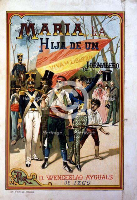 Cover of the serialised novel, 'María la hija de un jornalero' (Mary the daughter of a day labore…