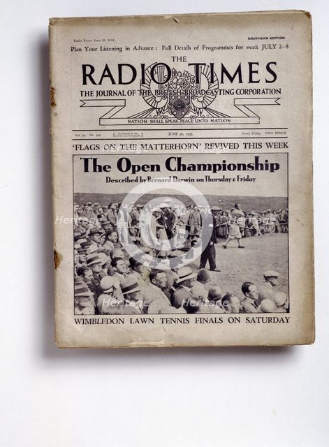 Cover of the "The Radio Times", 30 June, 1933. Creator: Unknown.