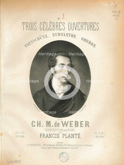 Cover of the Trois Célèbres Ouvertures by Carl Maria von Weber, 1869.