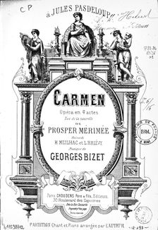 Cover of the vocal score of opera Carmen by Georges Bizet, 1875