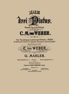 Cover of the vocal score of opera Die drei Pintos by Carl Maria von Weber, 1888