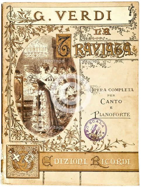 Cover of the vocal score of opera La Traviata by Giuseppe Verdi, 1853.