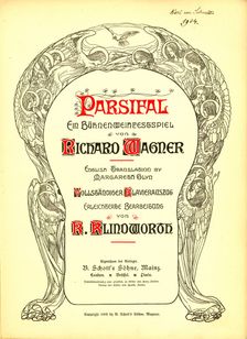 Cover of the vocal score of opera Parsifal by Richard Wagner, 1902