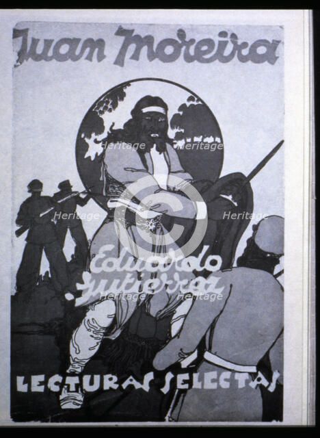 Cover of the work 'Juan Moreira' by Eduardo Gutierrez.