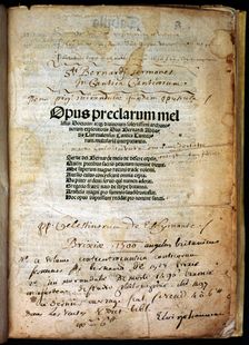 Cover of the work Opus praeclarum mel by Bernardo Claraval Abad Listercieuse (1115 -1153), 1500. Creator: Claraval, Bernardo (1090-1153)