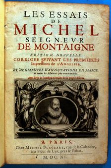 Cover of the work Les essais de Michel Seigneur de Montaigne 1640. Creator: Montaigne, Michel de (1533-1592)