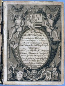 Cover of the work Soledades (Solitudes) commented by Don Garcia de Salcedo, 1636. Creator: GONGORA, Luis de