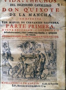 Cover of the work Vida y hechos del Ingenioso Caballero Don Quijote de la Mancha (Life and fact…