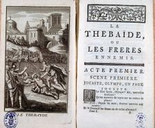 Cover of Thebaid by Jean Racine with an illustration of 1744