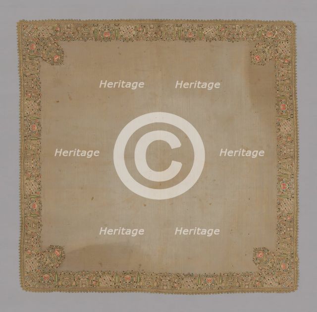 Cover or Handkerchief, Turkey, 1775/1900. Creator: Unknown.