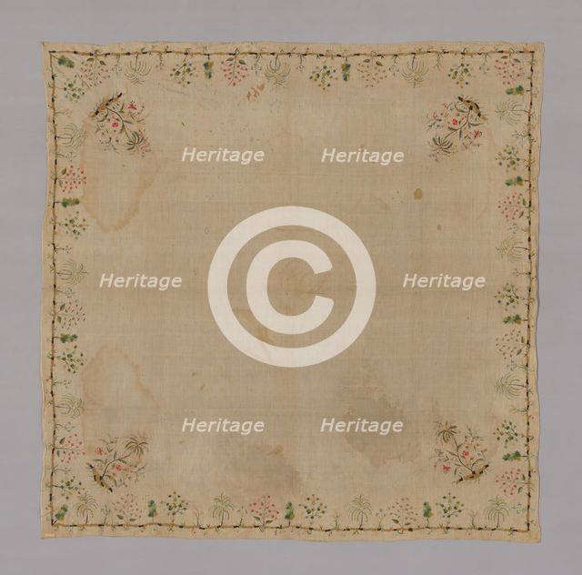 Cover or HandKerchief, Turkey, 1850/1875. Creator: Unknown.