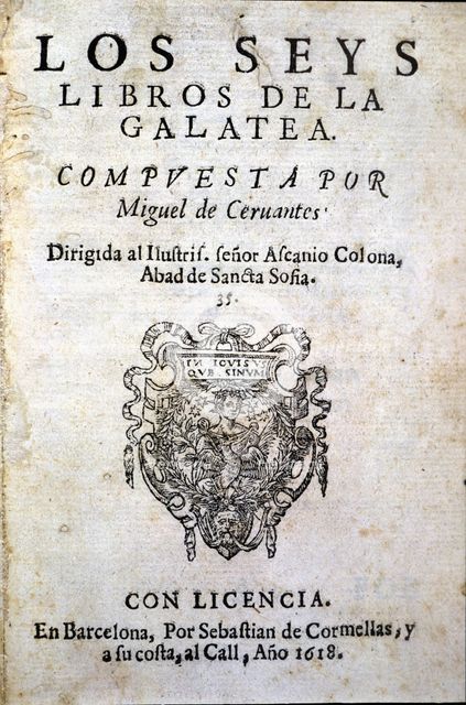 Cover 'Los seys libros de la Galatea' (The six books of Galatea), edition of the first book writt…