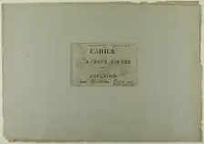 Cover page, from Cahier de six eaux-fortes, vues de Hollande, 1862. Creator: Johan Barthold Jongkind