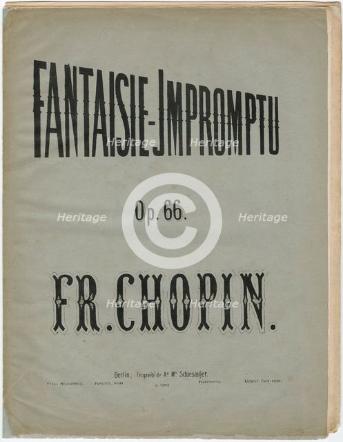 Cover page of the German edition of the Fantaisie-Impromptu, Op. 66, ca 1856.