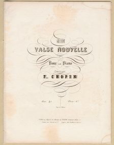 Cover page of first edition of the Grande Valse Nouvelle in A-flat Major, Op. 42, 1840