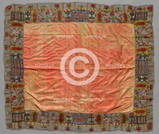 Cover with Border of Abstract Floral Motifs, 18th century. Creator: Unknown.