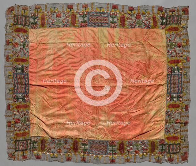 Cover with Border of Abstract Floral Motifs, 18th century. Creator: Unknown.