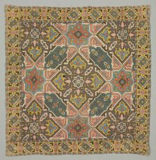 Cover with geometric design, 1800s. Creator: Unknown