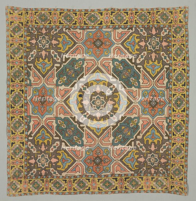 Cover with geometric design, 1800s. Creator: Unknown.