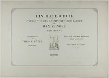 Cover to A Glove, 1881. Creator: Max Klinger